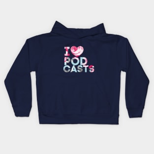 I Heart Podcasts Mint Rose Kids Hoodie